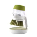 Multi-Use Kitchen Dish Brush, Soap Dispensing Palm Brush with Tray, Universal Scrub Brush for Household Cleaning